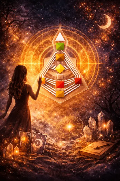 Illustration énergétique du design humain avec des chakras et pyramide de lumière pour l'harmonisation et le bien-être, Saint Marcel sur Aude, près de Narbonne