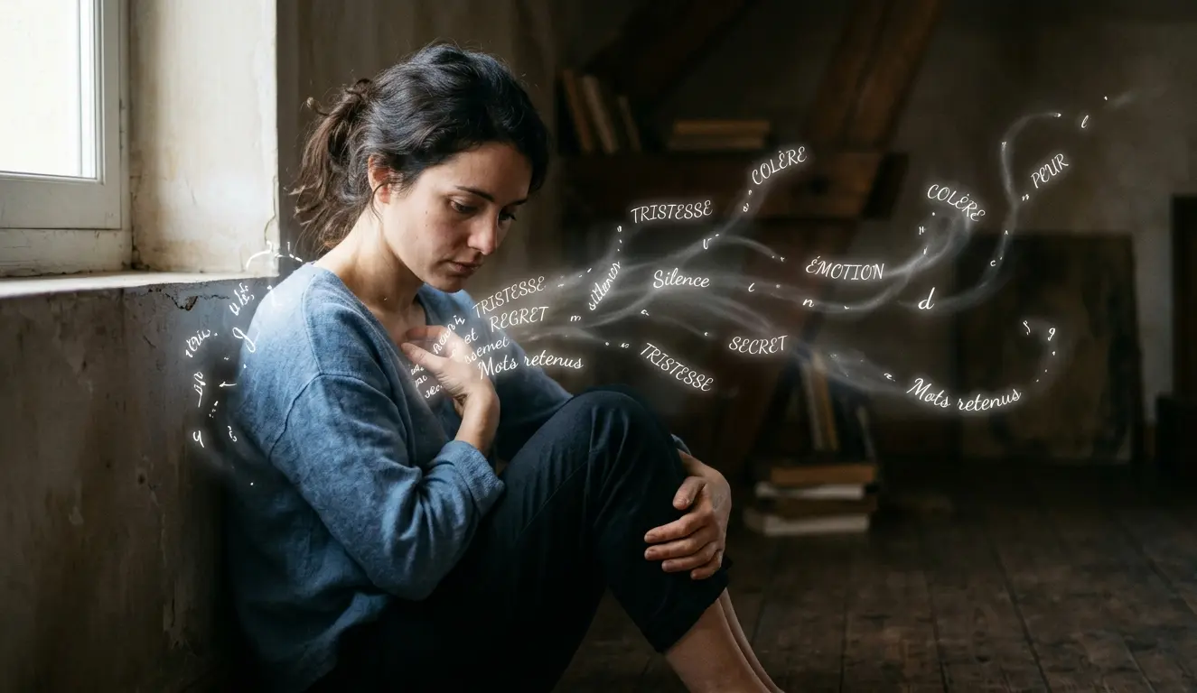 Soin mémoire cellulaire et douleurs – femme en méditation introspective