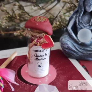 spell jar, amulette d'intention porte bonheur rituels, thématique Amour & attraction