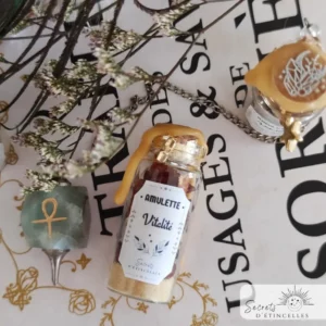 spell jar, amulette d'intention porte bonheur rituels, thématique Vitalité