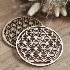 Plaque Bois Fleur de vie