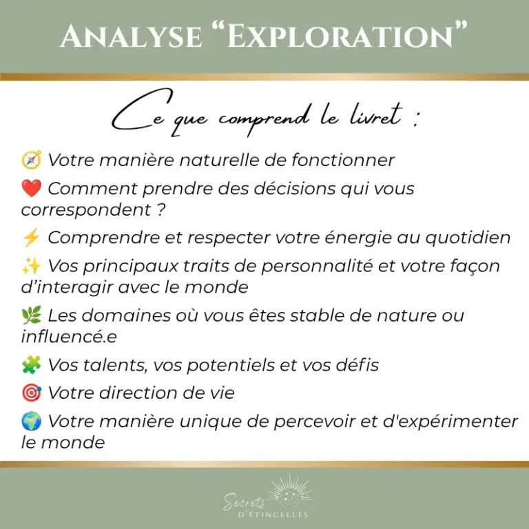 analyse livret et coaching exploration Design Humain par Sophie analyste et coach en Design Humain à Narbonne, Aude, Occitanie