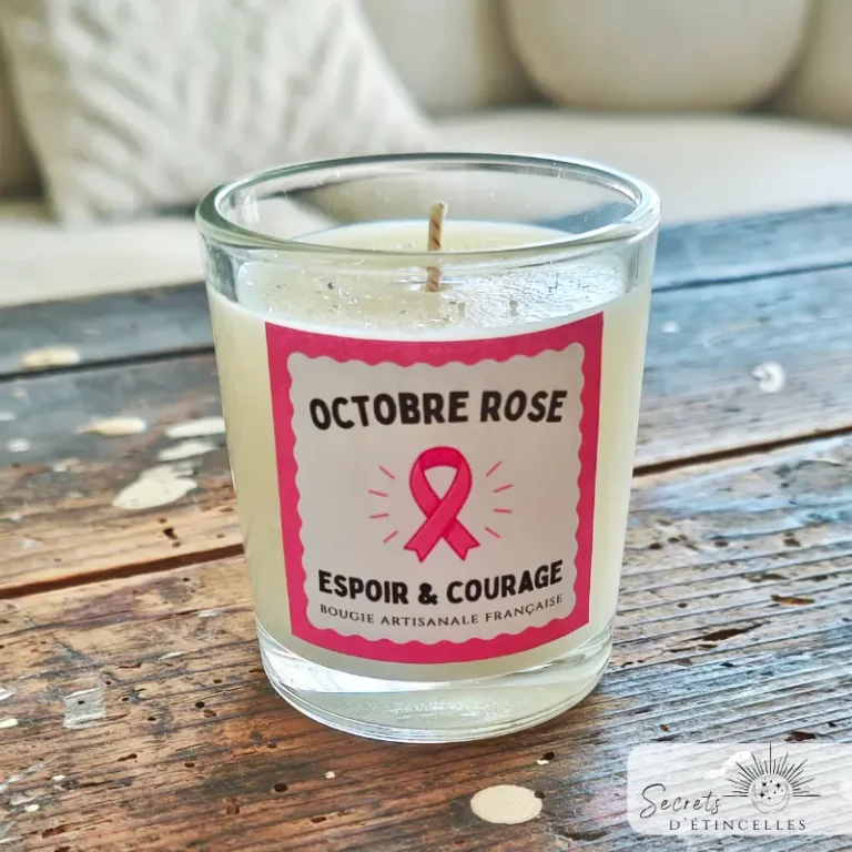 création bougies octobre rose pour soutenir la lutte contre le cancer du sein